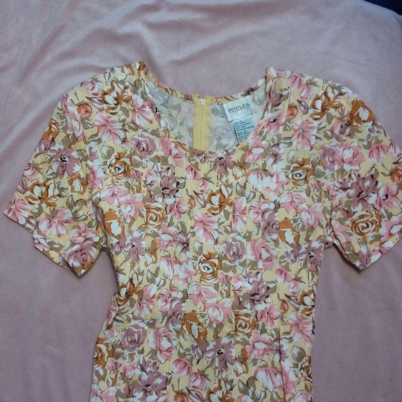 VTG JR Bentley Dress SZ 10 Midi Floral Summer Cott - Picture 7 of 11